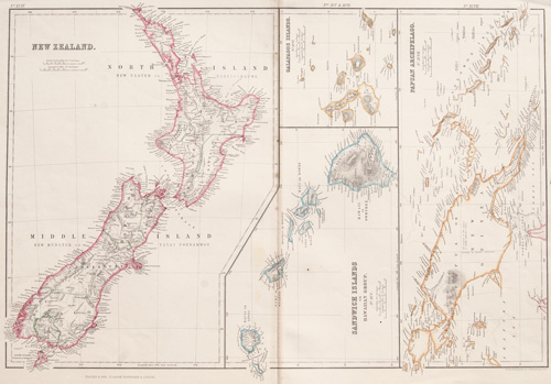 New Zealand, Sandwich Islands or Hawaiian Group, Galapagos Islands, Papuan Archipelago 1882